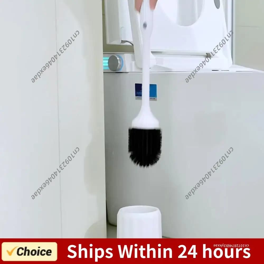 Spazzola Elettrica per WC con Manico Lungo Antiscivolo, Set con Supporto, Spazzole in Silicone per Pulizia del Gabinetto, Accessori per il Bagno