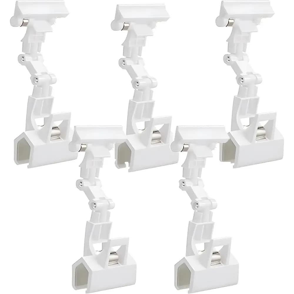 Confezione da 5 clip bianche per cartelli da scrivania, 5 supporti per carta di alta qualità, supporto regolabile per monitor, organizer per materiali artistici, salvaspazio da tavolo