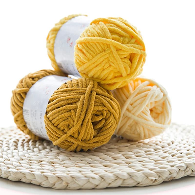 2pcsX50g Thick Velvet Yarn Handmade DIY Knitting Yarn Wool Line Scarf Hat Soft Chenille Yarn Knit Wol