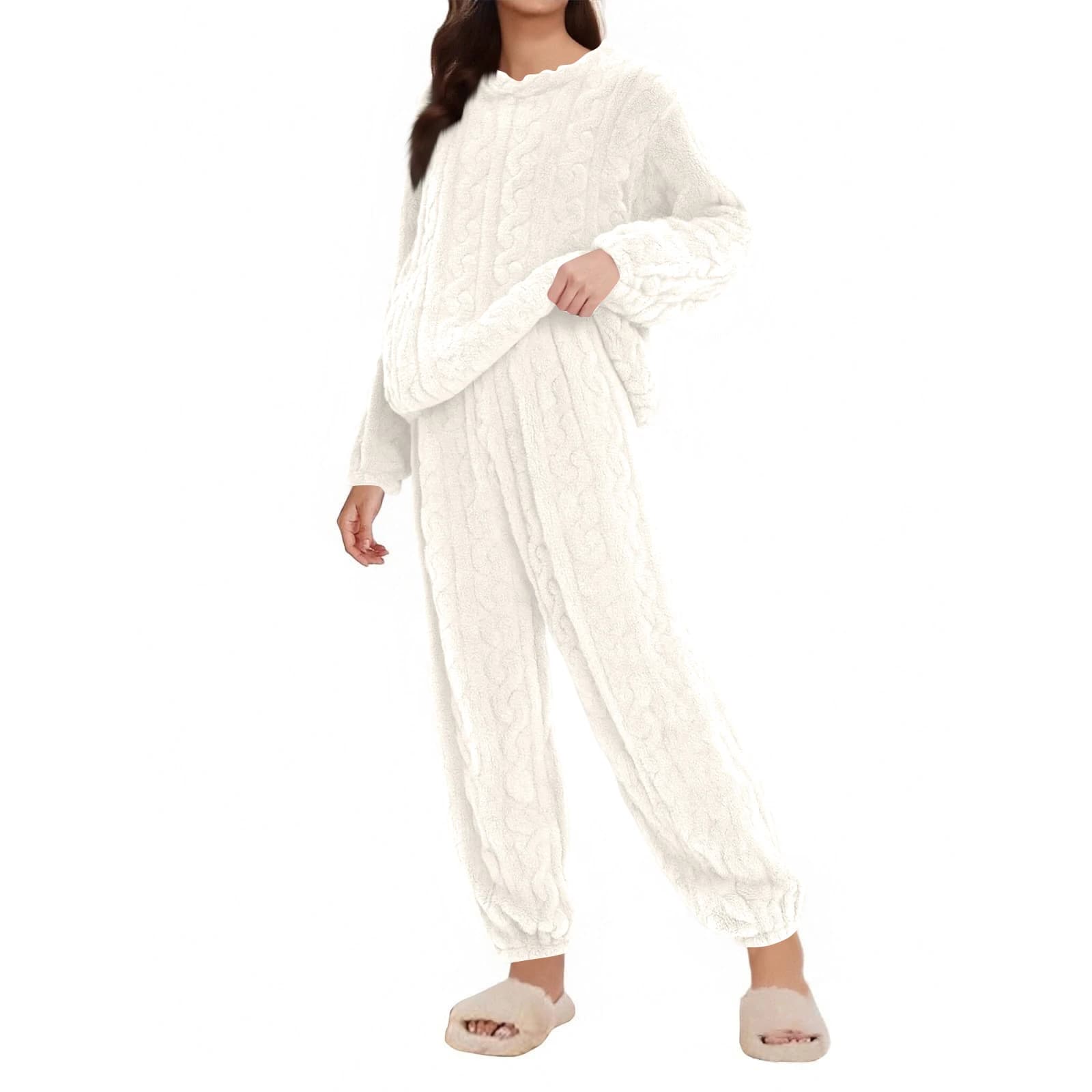 Two Pieces Sleepwear Women's Pajama Trousers Loungewear Sets Nightwear Female Home Suit Clothes Solid Casual Pajamas For Women
