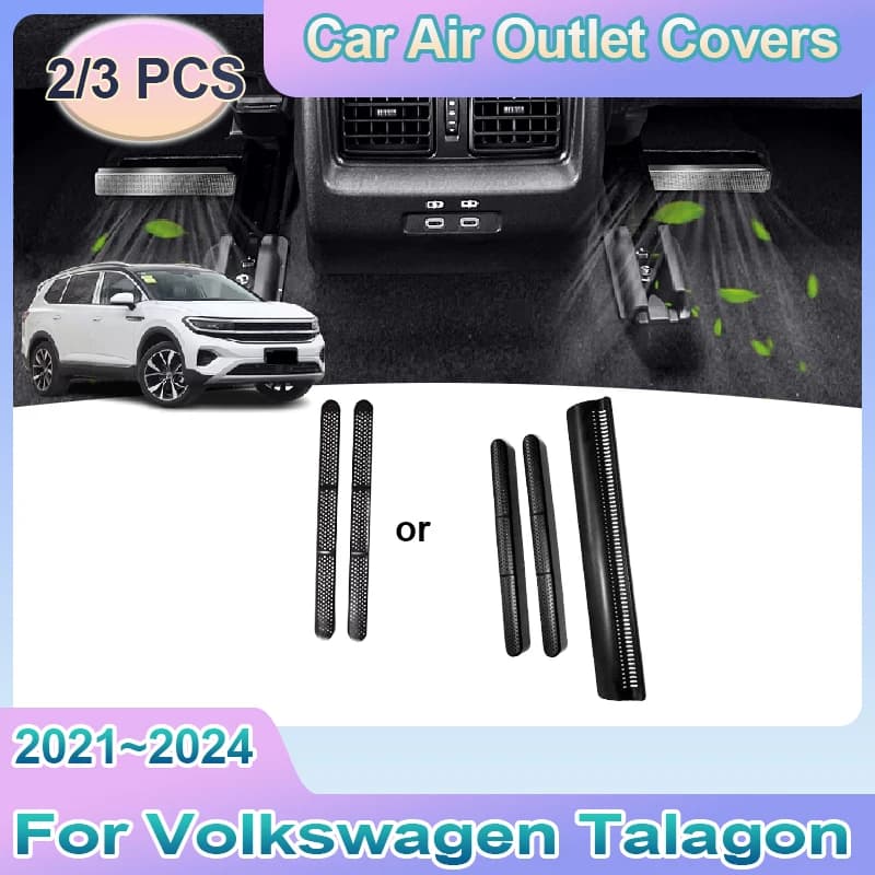 Car air exit cover for VW Volkswagen Talagon 2021 ~ 2024 under rear seats air conditioner air vents protective accessories