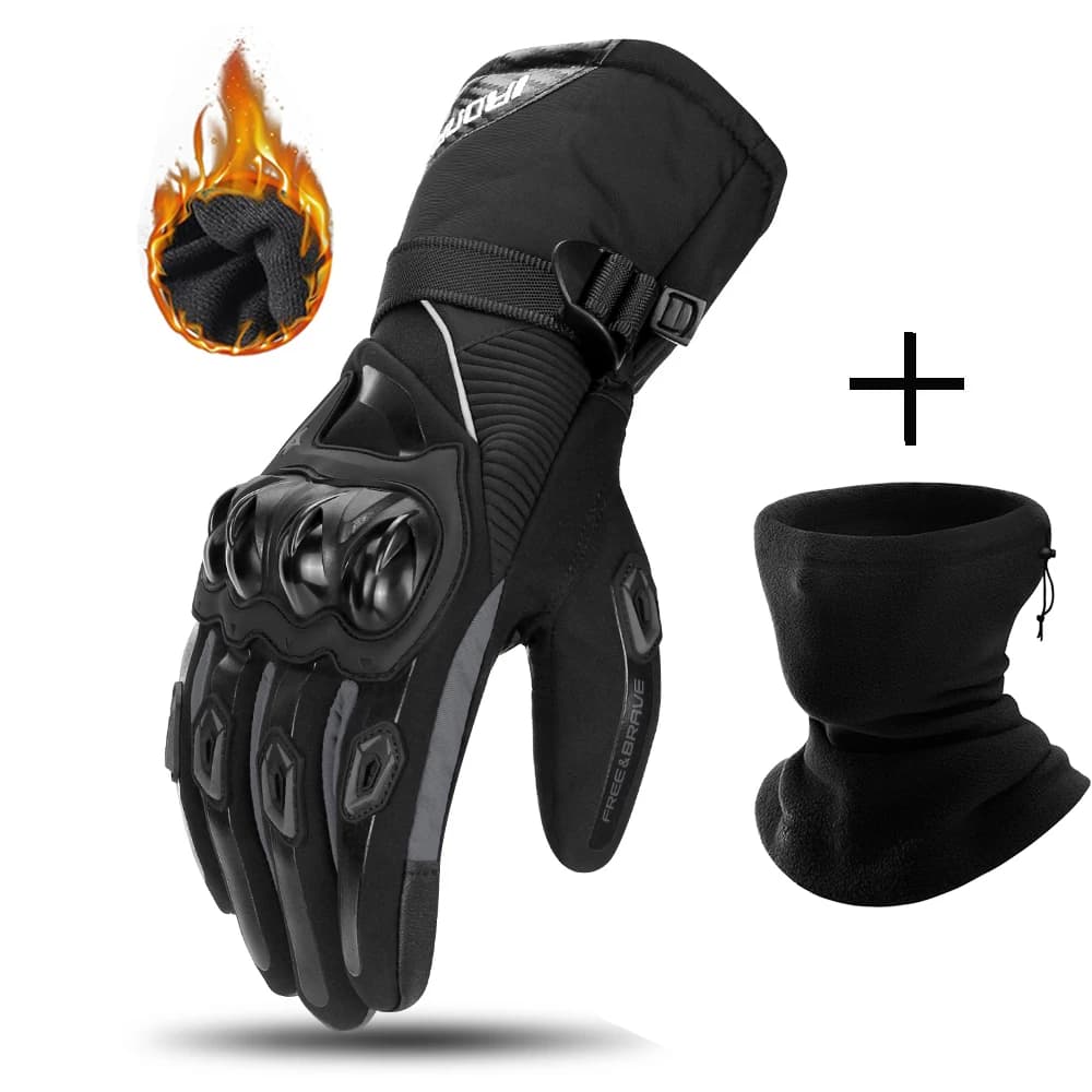 Guanti da moto caldi invernali da uomo Guanti da motociclista da moto antivento impermeabili Guanti da moto touch screen Guanti da moto neri