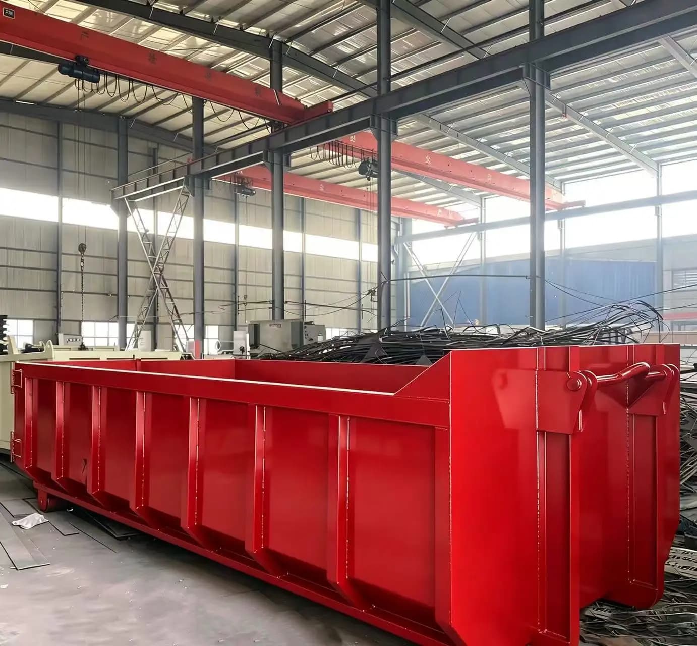 New Waste Management Heavy Duty Stackable Steel Hook Lift Dumpsters Recycling Hook Bin Roll off Bins Construction