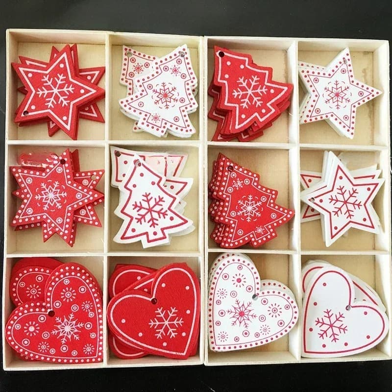 10 pezzi di decorazioni per l'albero di Natale in legno, mini artigianato fai da te, regalo di Natale creativo in legno, decorazioni interne da appendere