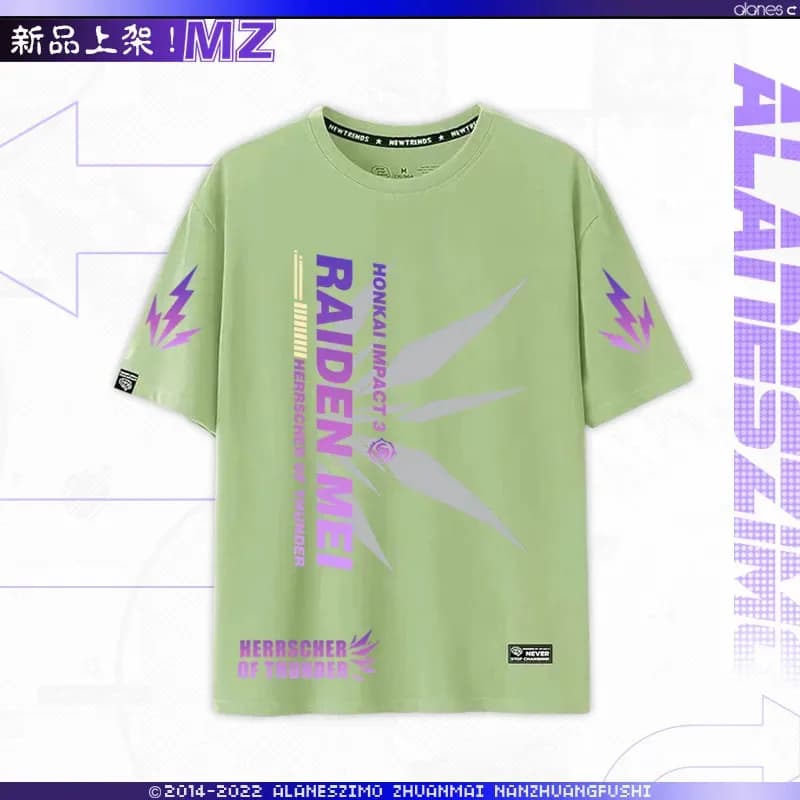 2025 Honkai Impact 3 Herrscher of Thunder Cosplay Men Women Short Sleeve T-shirt Top Couple Casual Clothes Round Collar Tee Summ