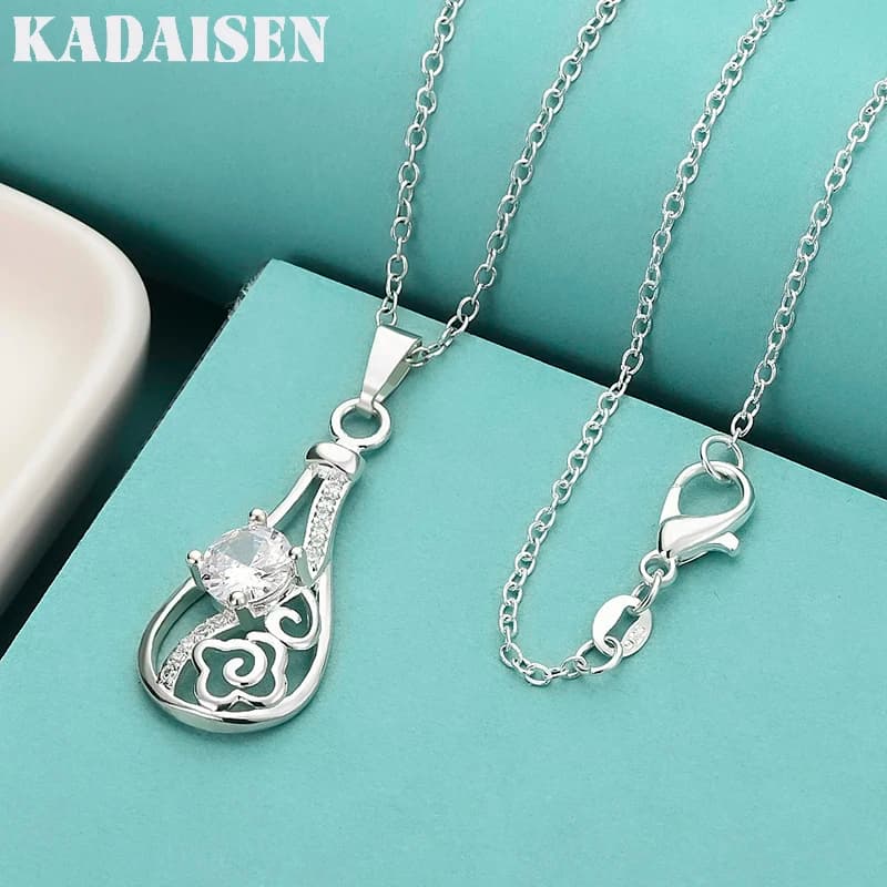 925 Sterling Silver Water Drop AAAAA Zircon 16-30 Inch Pendant Necklace For Women Wedding Party Fashion Charm Jewelry