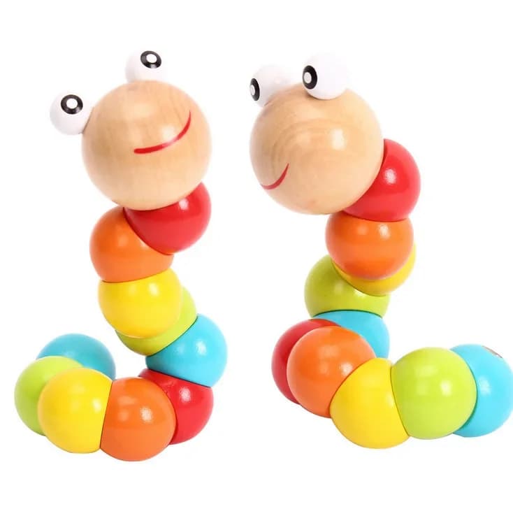 Bambini Carino Inserto Puzzle Educativi Giocattoli di Legno Per Bambini Del Bambino Dita Flessibile Formazione Scienza Torsione Verme Giocattolo -17 M0