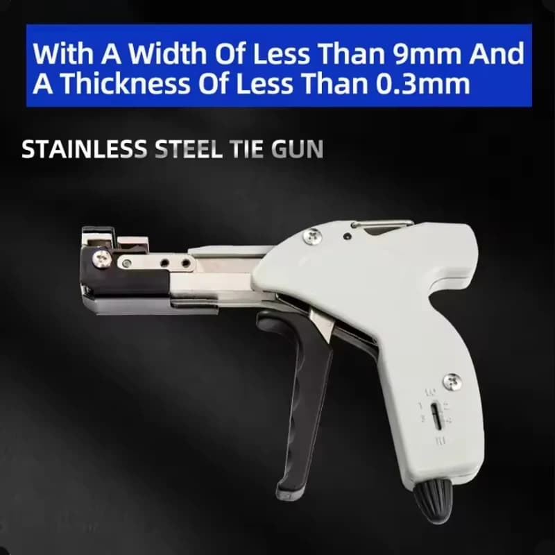 0.3-7.9mm Self-Locking Zip Tension Cutting Tie Plier Stainless Steel Cable Tie Gun Gray Metal Hand Fastening Tools