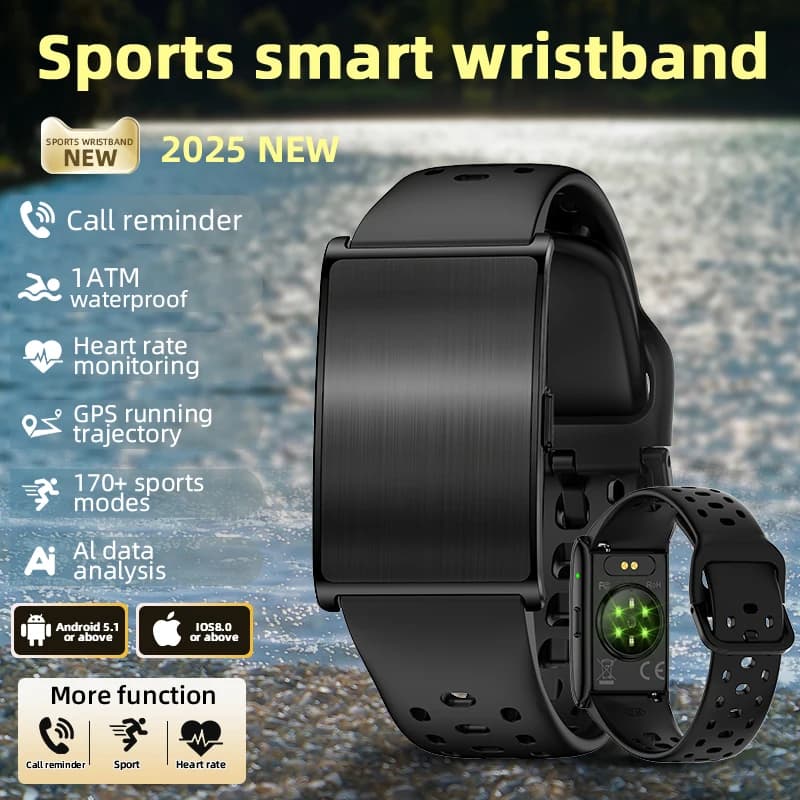 LIGE Smartband with AI Health Monitoring, GPS, Blood Pressure, Fitness Tracker, Waterproof, Sports Smartwatch