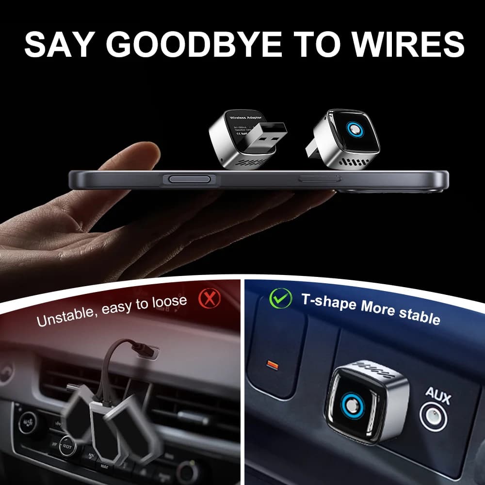 Adattatore Wireless CarPlay B5 Mini, Accessori Auto Portatili, Sistema Intelligente, Dongle CarPlay Wireless, Box Smart AI Plug & Play