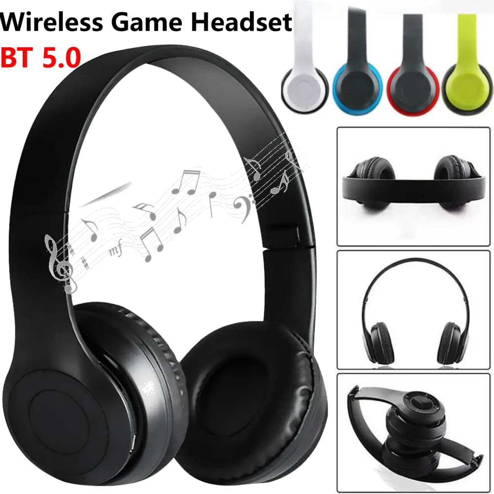 P47 Cuffie da gioco wireless con cancellazione del rumore Sport Cuffie BT5.0 Studio Pro Card Lettore Mp3 Supporto Microfono incorporato a mani libere