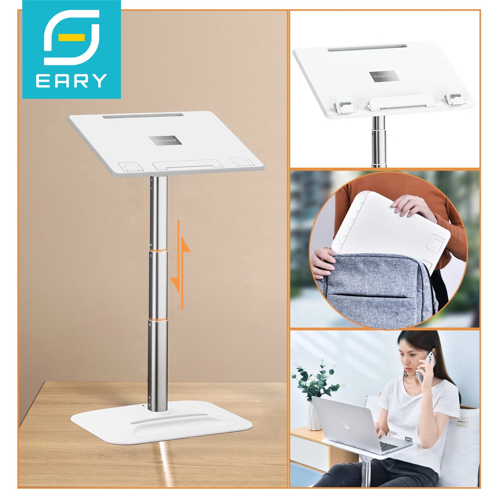 Eary Supporto per laptop portatile per scrivania Supporto regolabile in altezza per MacBook Air Pro Supporto stabile Regali per ragazze Mamma Studenti Bambini