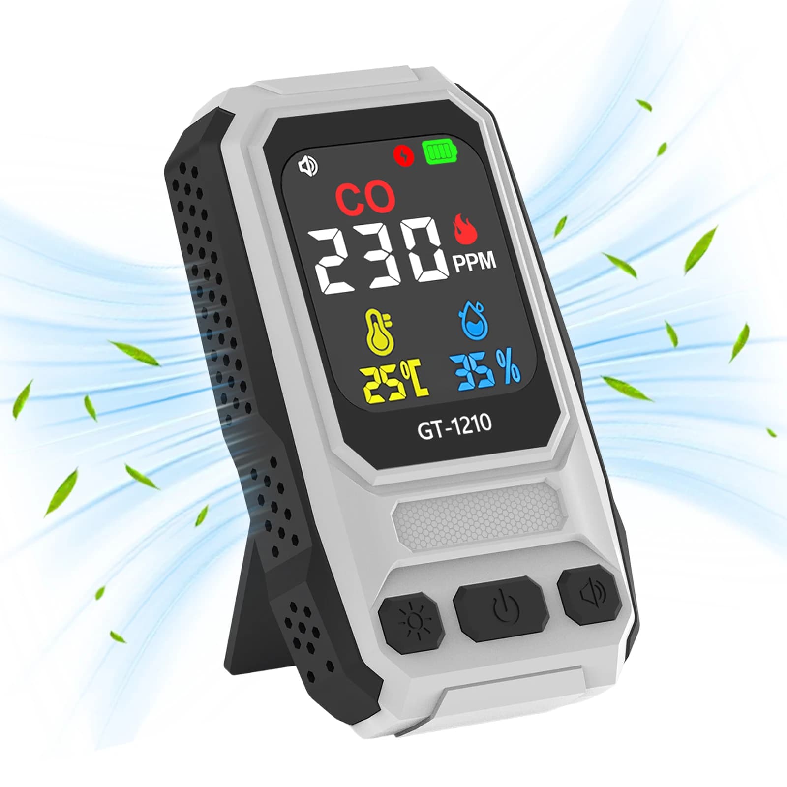Carbon Monoxide Detector with Alarm Indoor CO Gas Tester with Temperature & Humidity Mini Gas Detector for Home Office & Car