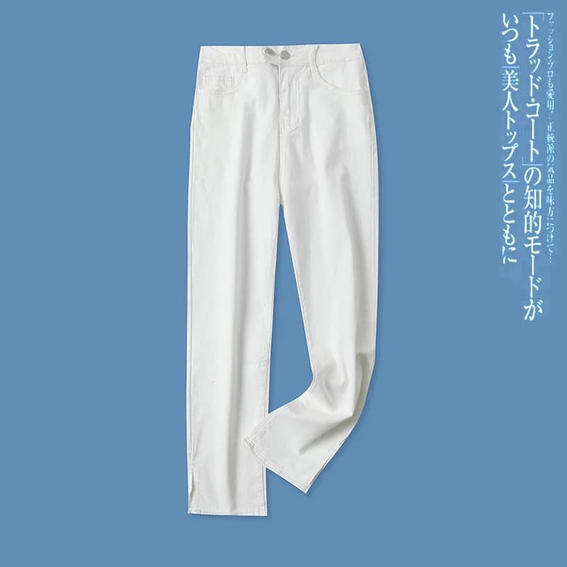 High Waist Casual Denim Jeans Spring New Style Women's Fashion Versatile Elastic Multi Pocket Slimming Long Pants 14104