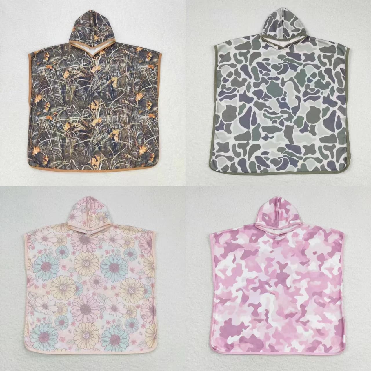 Wholesale Kids Terry Swim Towel Cover Ups Toddler Infant Camo Flower Baby Boy Girl Summer One Pieces Clothing