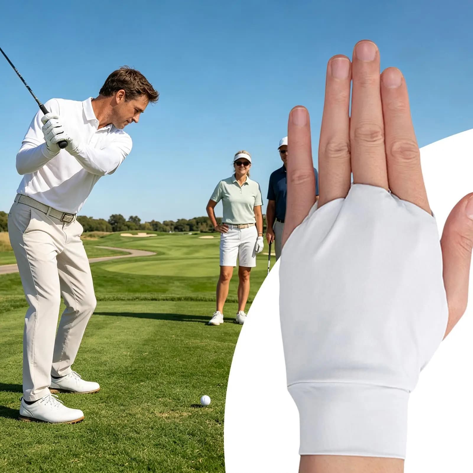 Golf Glove Women UPF 50 Protection Finger Mitt Youth Golf Gloves For Course Training Match Tournament Outdoor Range Gym Court