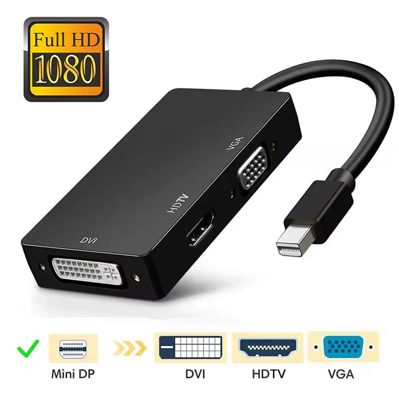 Adattatore DVI VGA compatibile Displayport Mini DP A HDMI 3IN1 Cavo connettore convertitore porta display 1080P per proiettore PC portatile