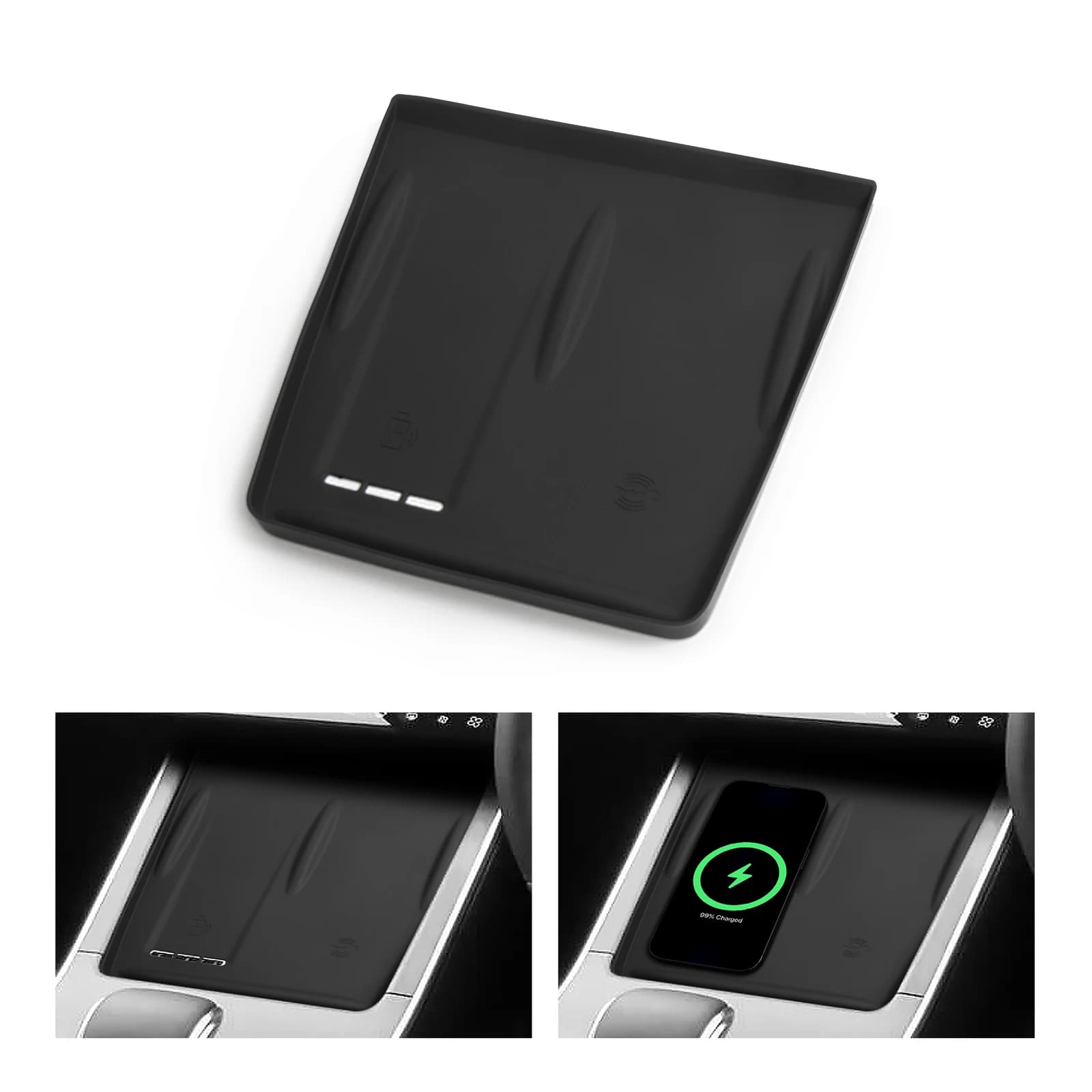 Tappetino Antiscivolo in Silicone con Caricatore Wireless per Chery OMODA 5 C5 2022-2025, Accessorio Anti-Sporco per Auto