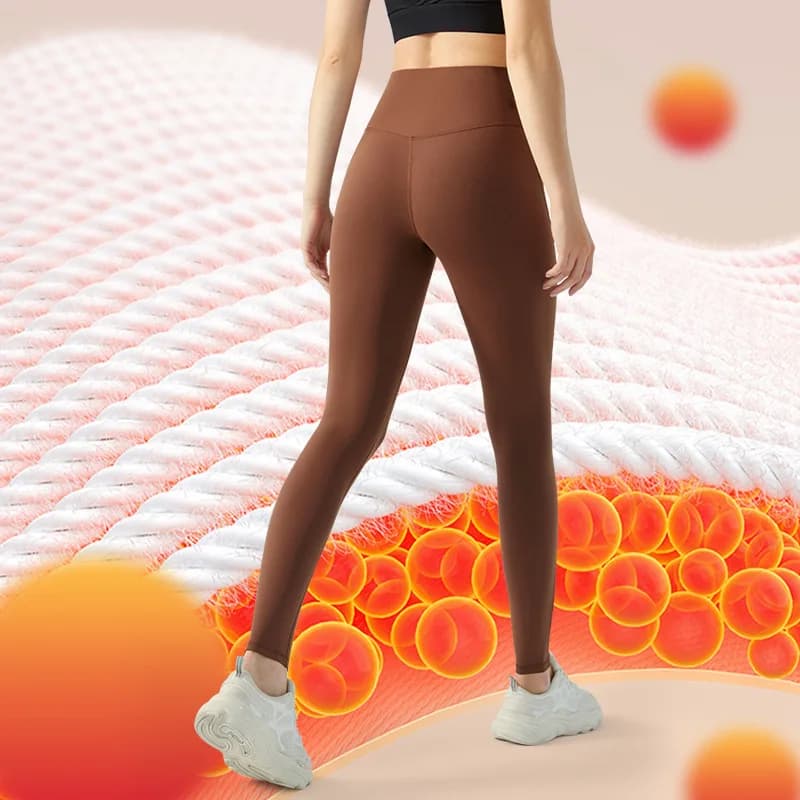 Pantaloni da yoga foderati in pile termico autunno inverno da donna Leggings scrunch senza cuciture con controllo della pancia a vita alta