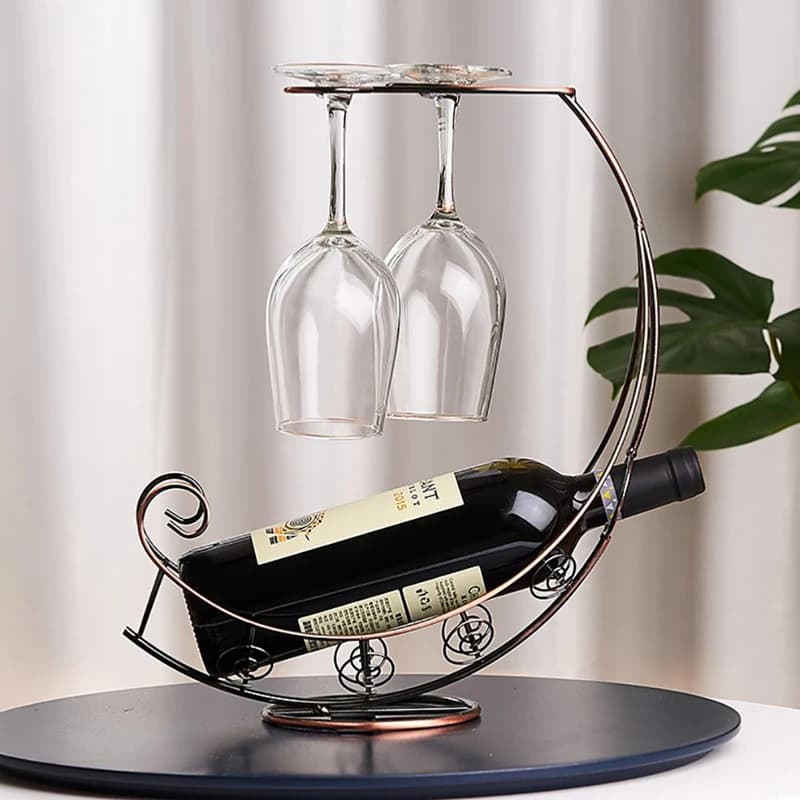 ●Creative Metal Wine Rack Hanging Wine Glass Holder Bar Stand Bracket Display