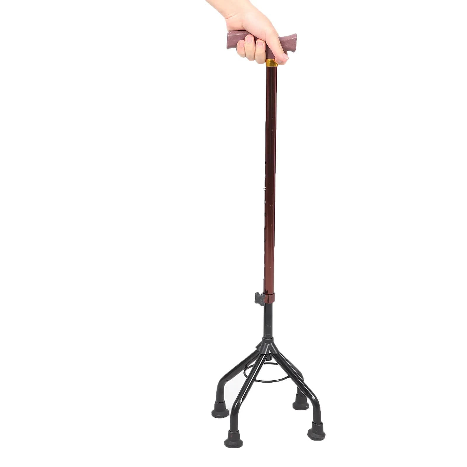 Adjustable Detachable Walking Stick for Men Elderly Hiking Trekking Pole with Nonslip Grip Four-Legged Stability Camping Outdoor