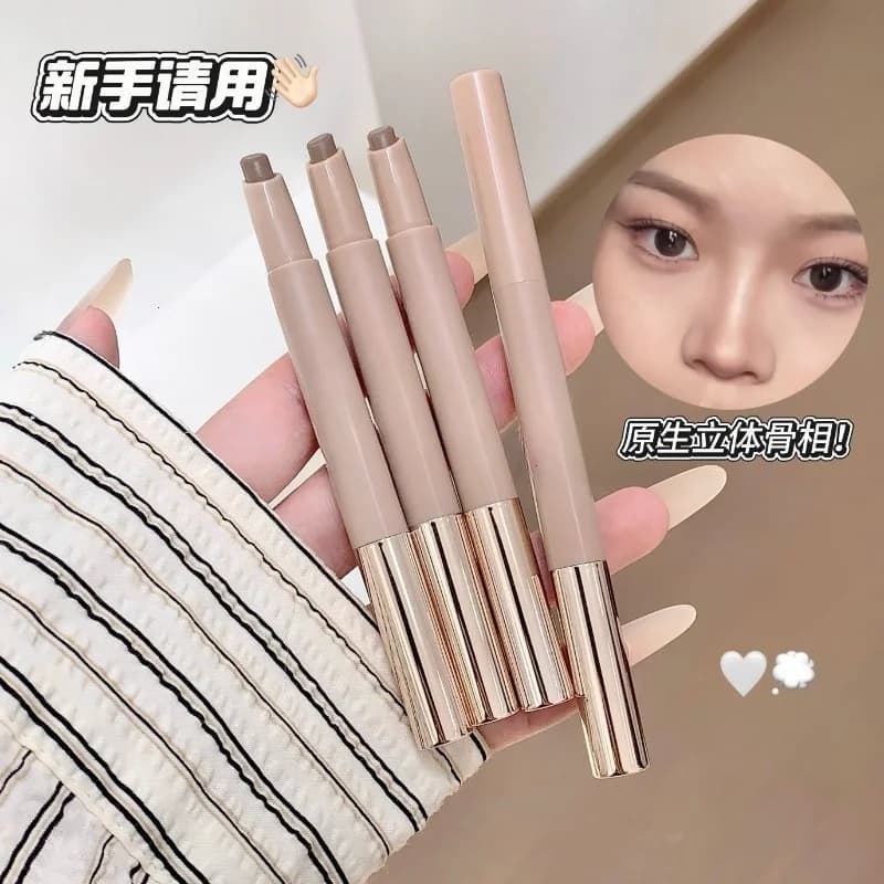 3D contouring pen Long Lasting Waterproof Matte Bronzer Stick Nose Shadow Contour Pen With Brush Facial Contour Stick Makeup