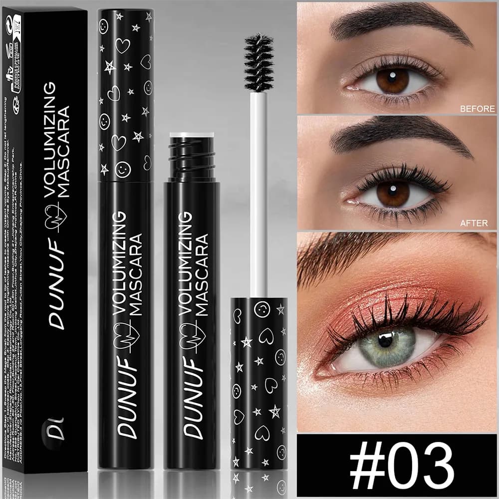 Black Mascara: thick waterproof mascara, elongated and curled, suitable for all skin types, anti-slips