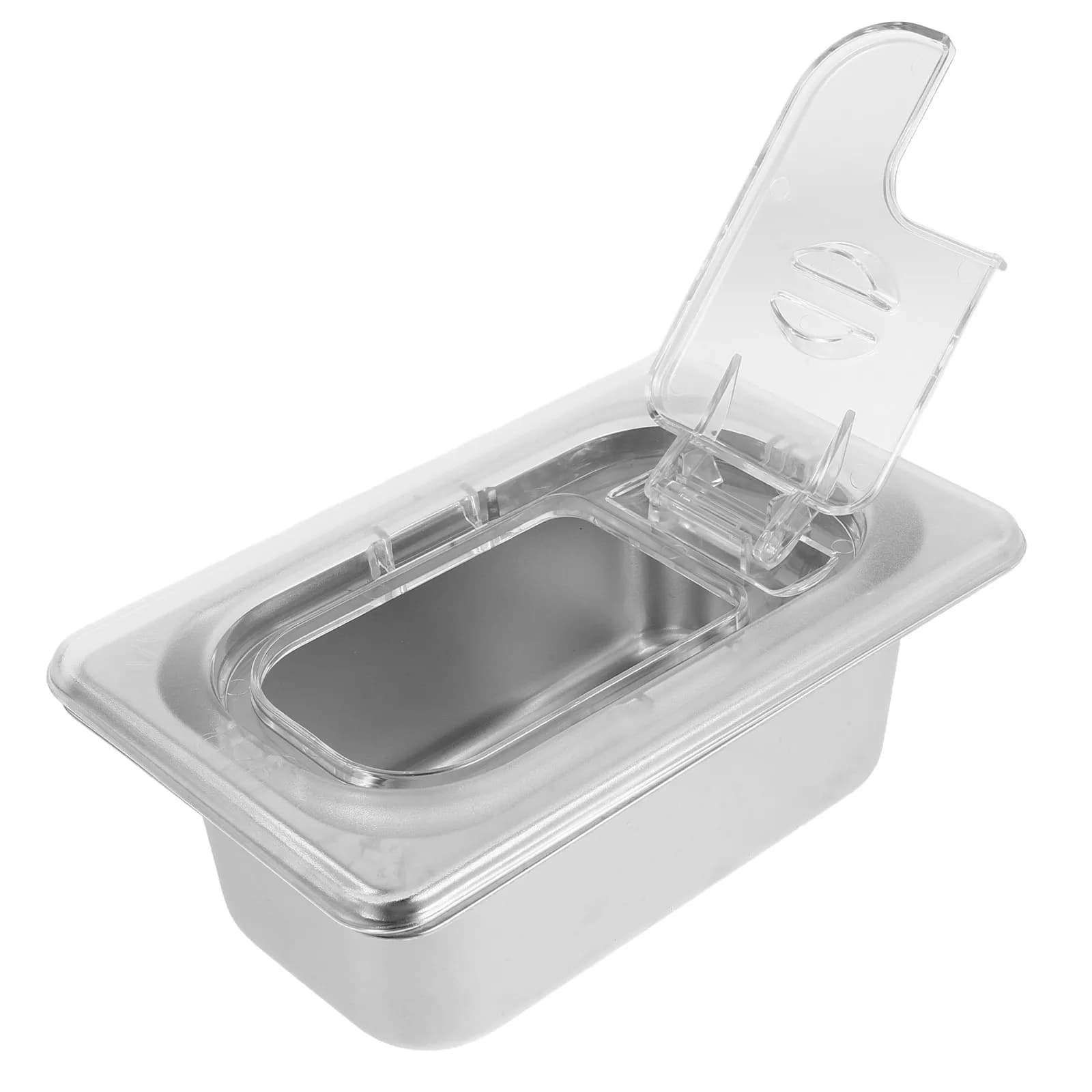 Contenitore per Marmellata in Acciaio Inox, Vaschetta Rettangolare per Hotel con Coperchio Ribaltabile, Vaschetta Impilabile per Buffet e Catering