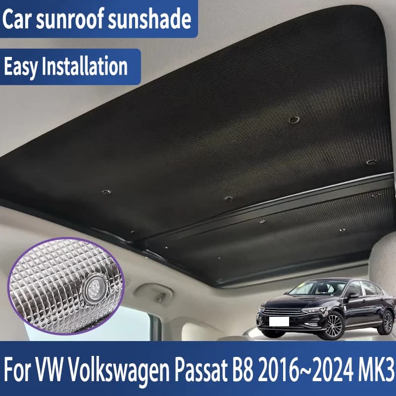 Parasole per Tettuccio Auto per VW Volkswagen Passat B8 2016~2024 MK3, Protezione Solare per Tetto, Isolamento Termico, Accessori Anti-UV
