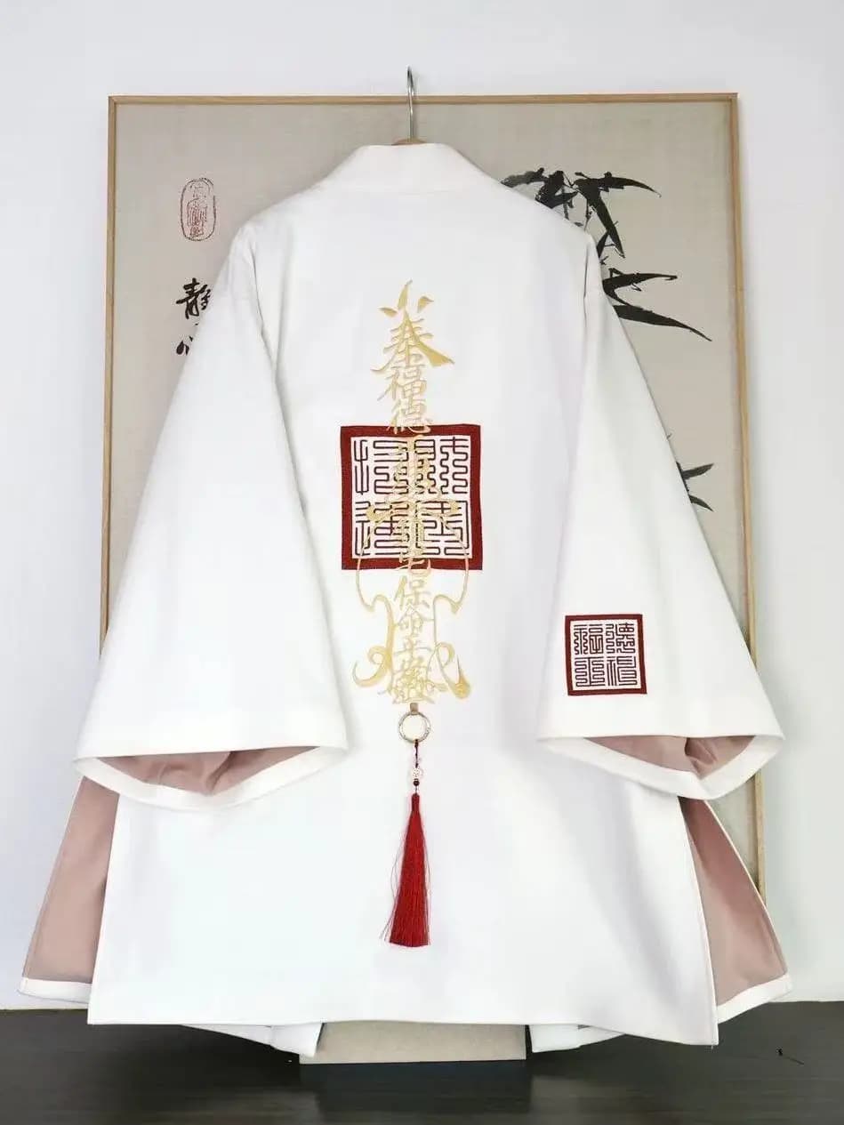 Top Ricamati Ispirati al Hanfu per Uomo e Donna, Nuovo Stile Cinese, Tunica a Mezza Lunghezza, Abiti Vintage per Eventi Anime e Videogiochi, Primavera Autunno, Unisex