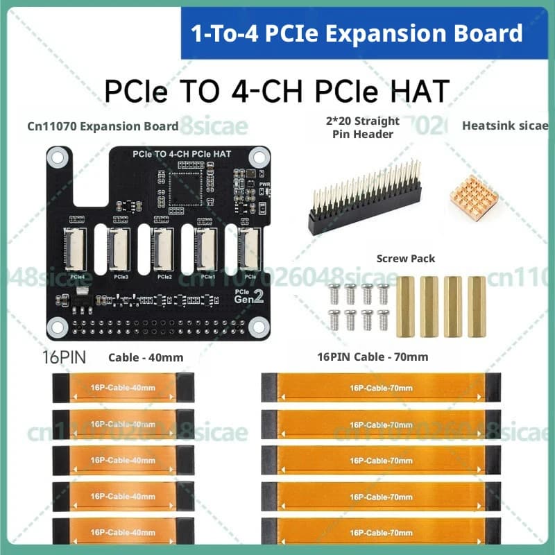 Scheda di Espansione Multi HAT PCIe FFC da 1 a 4 per Raspberry Pi 5