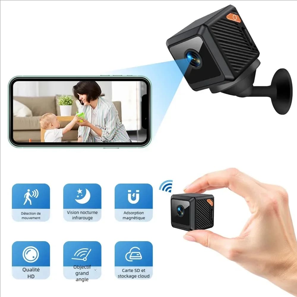 W02 1080P mini security protection home night vision surveillance Outdoor camping WIFI Subminiature smart home camera cctv video