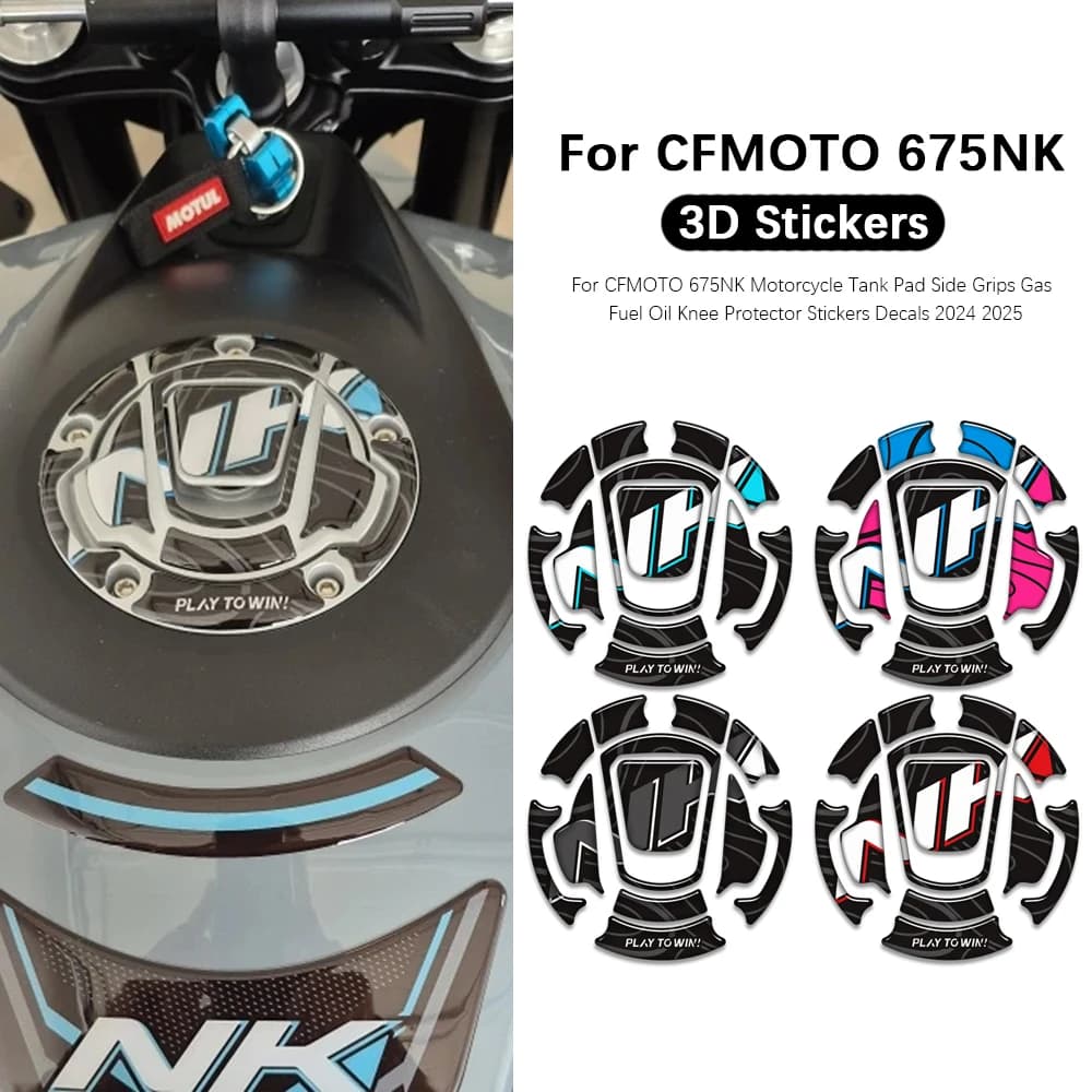 Motorcycle For CFMOTO 675NK 675 NK 2024 2025 Accessories Tank Pad Side Grips Gas Fuel Oil Knee Protector Stickers Decals