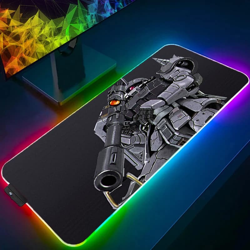 RGB 90x40 cm Mechanical Warrior G-gundam Z-zaku II Anime Carpe PC Gamer LED Mausepad Gaming Keyboard Backlit Desk Mat