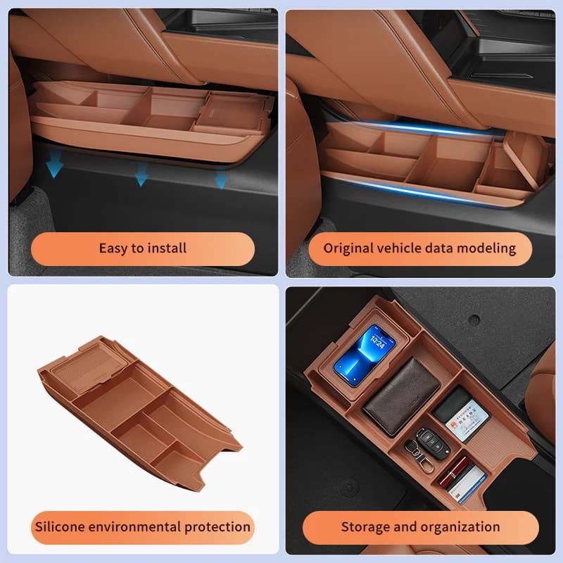 Car central control lower storage box For Cadillac Escalade 2026 model car center console storage, organization, decoration