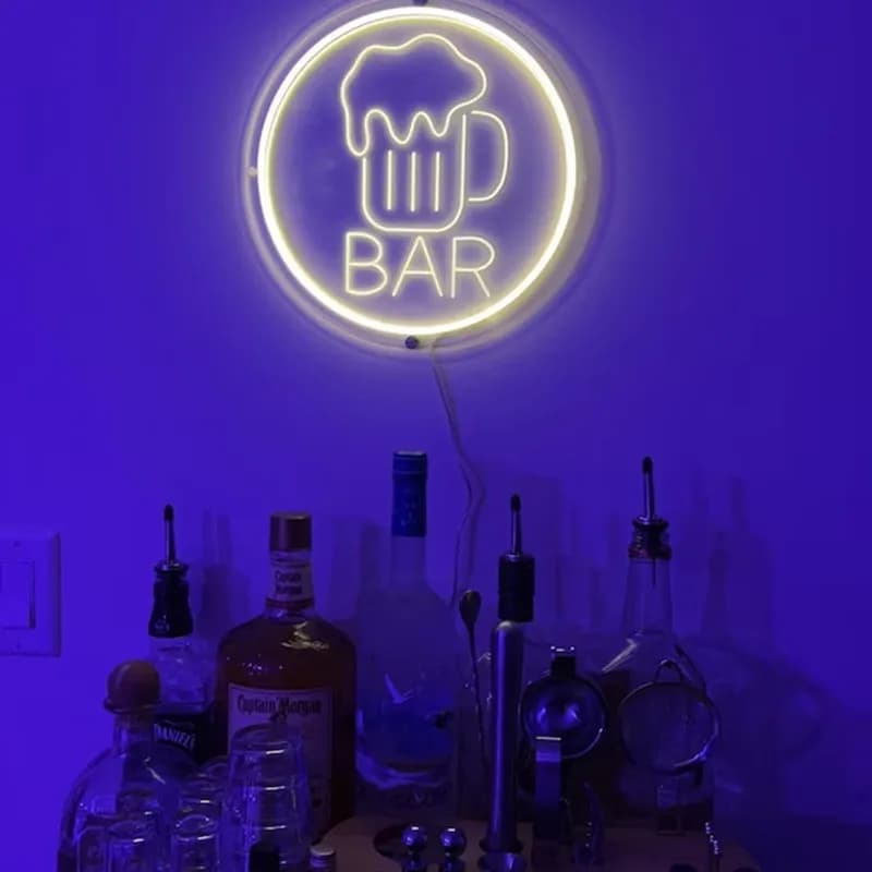 Insegna al neon per bar di birra, luce al neon per bar personalizzata, insegna di benvenuto, luce a led per bar di birra, insegna luminosa a led USB, decorazione della parete della stanza di casa