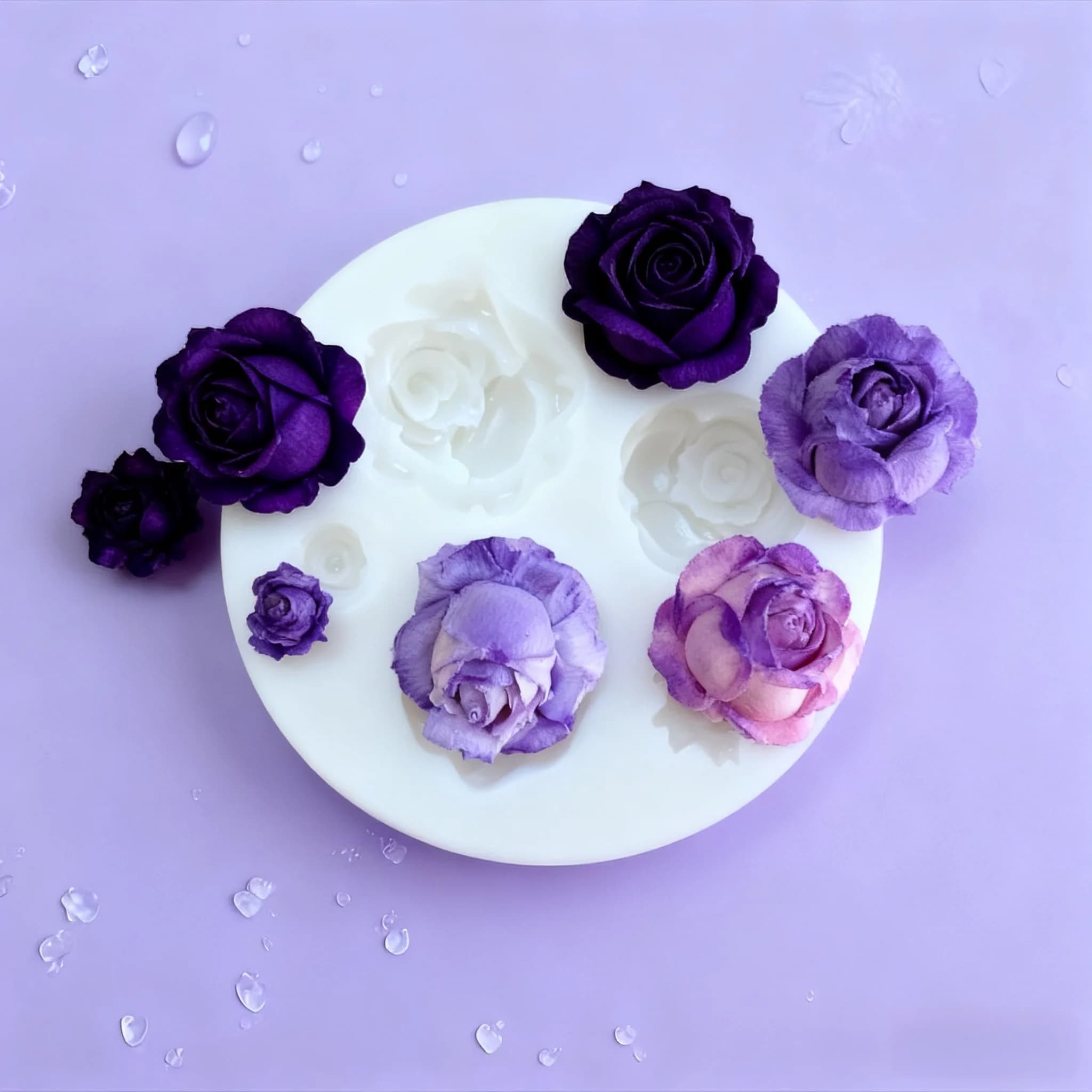 3D Rose Mold, with Five Holes, Five Different Shapes and Sizes of Roses, High Quality and Reusable, Suitable for Resin Crafts, Candles, Clay, Soap and Plaster Crafts, Perfect for Romantic Home Decoration Floral Design | Durable and Multifunctional