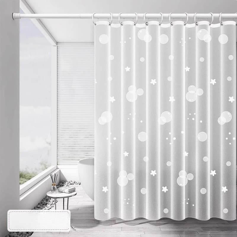Tende da doccia con stampa di stelle, tenda trasparente per bagno, decorazione per WC, antimuffa, impermeabile, stile moderno, con ganci, 200 cm