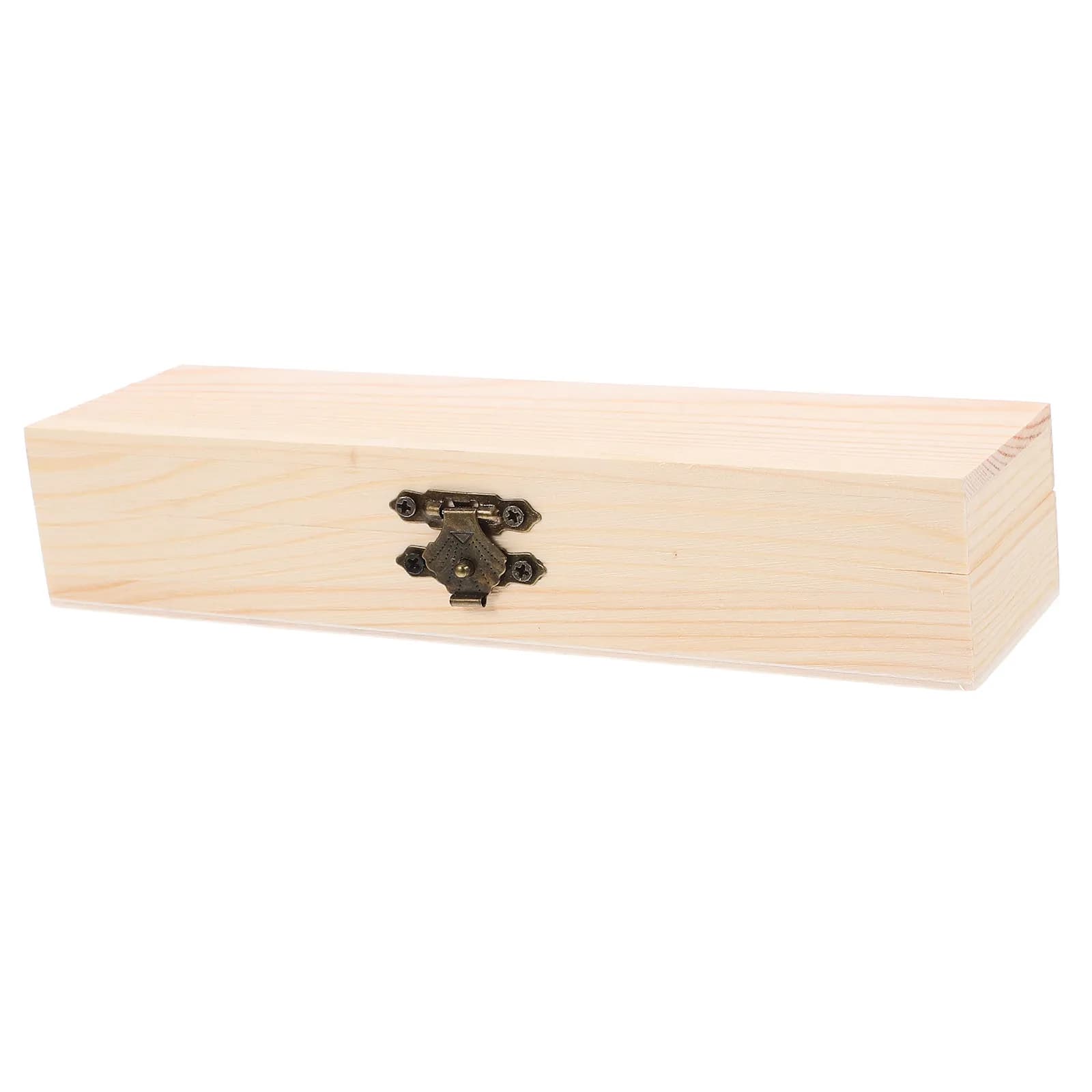 Astuccio in legno grezzo fai-da-te per adulti, organizer per pennelli, scatola portaoggetti, astuccio per matite