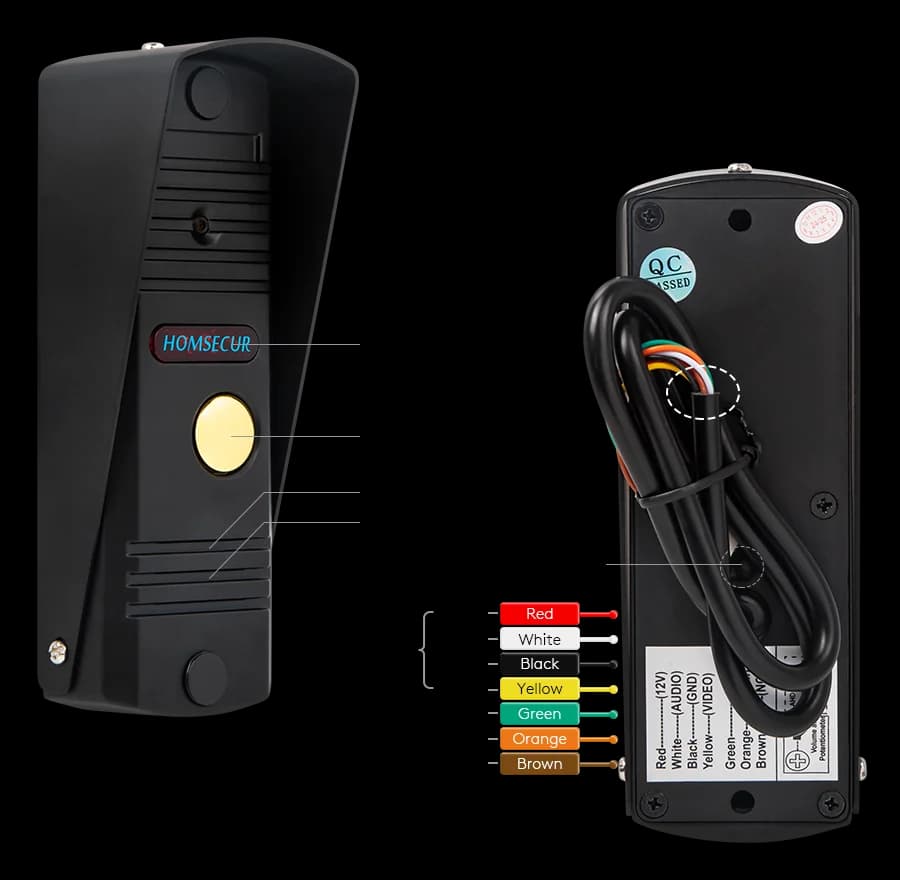 (Not Standalone) HOMSECUR 84201-CR-FHD Doorbell Camera 2.0MP Night Vision For HDK Video Door Phone Intercom Doorbell