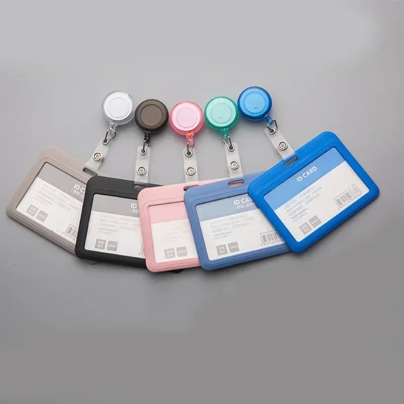 Credit Card Case for Women's Students Transparent Creative Retractable Case for Nurse Identity Card Holder for Doctor Badge with Clip