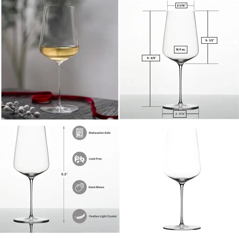 Calice da Vino in Cristallo Soffiato a Mano, Realizzato Artigianalmente