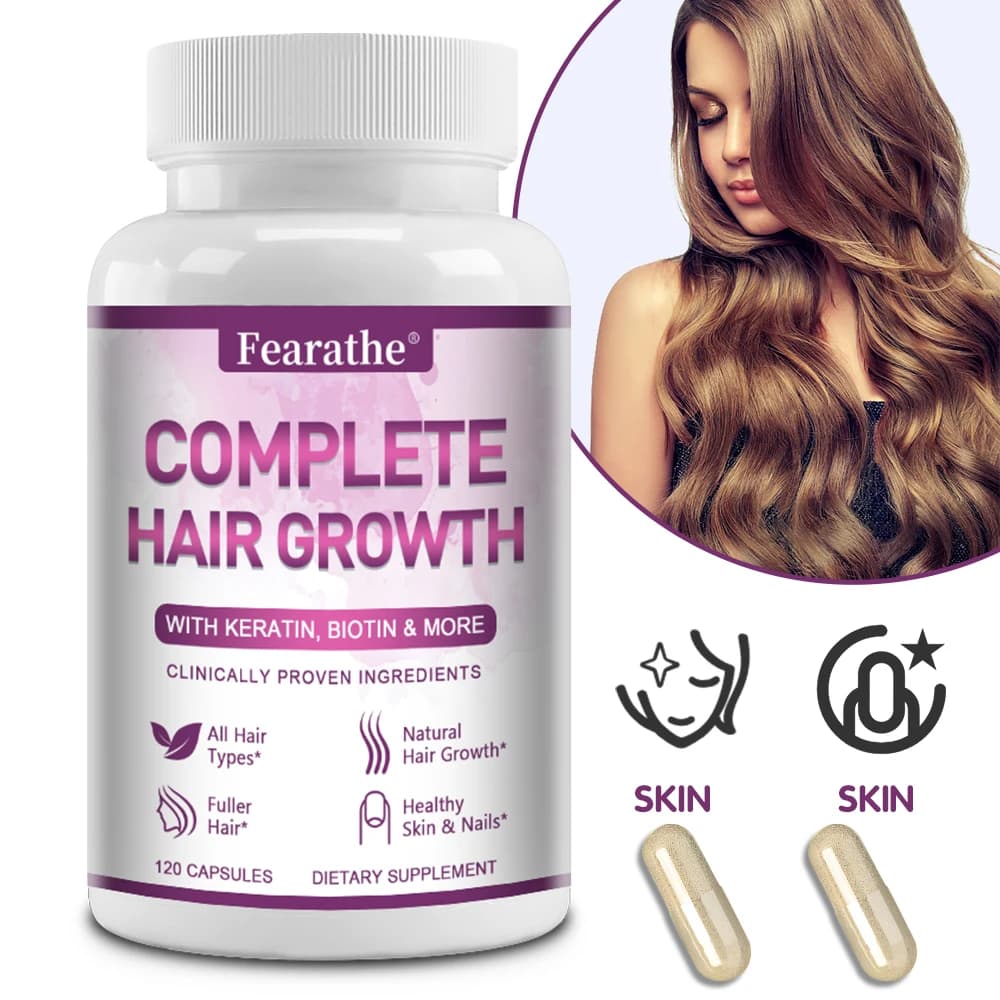Capsule per la Crescita dei Capelli, Ricche di Multivitamine, Biotina, Collagene, Promuovono la Nutrizione dei Capelli, Rinforzano la Pelle e le Unghie, Supportano la Salute delle Articolazioni