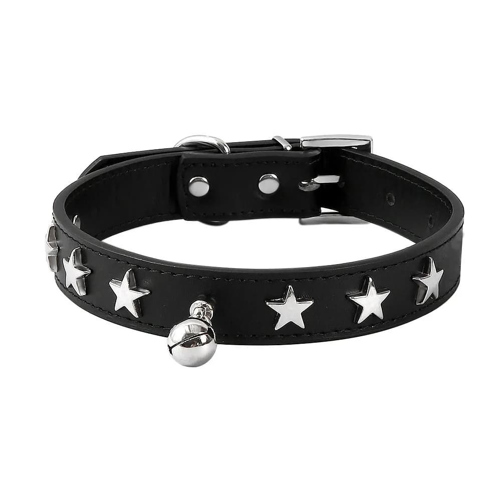 Star Rivetti Collare di Cane Domestico Con Campana di Cuoio del Cucciolo Collari Per Cani di Piccola Taglia Media Collare Del Gatto Chihuahua Neck Strap Dropshipping