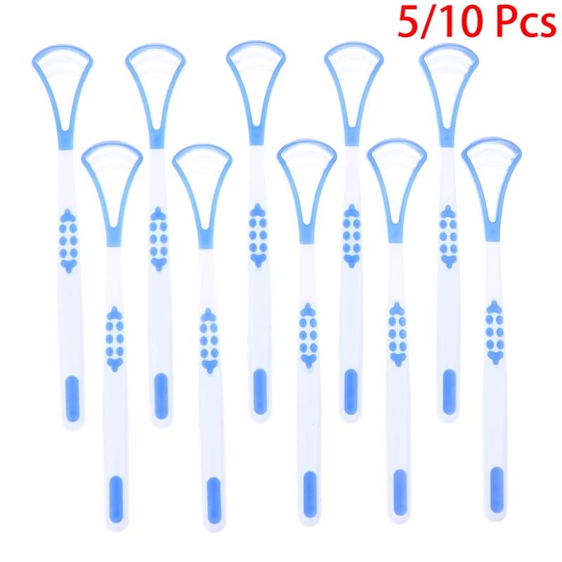 5/10 Pezzi Spazzola Raschiatrice per Lingua a Forma di Y in Silicone, per Pulizia Orale, Grado Alimentare, per Mantenere l'Alito Fresco