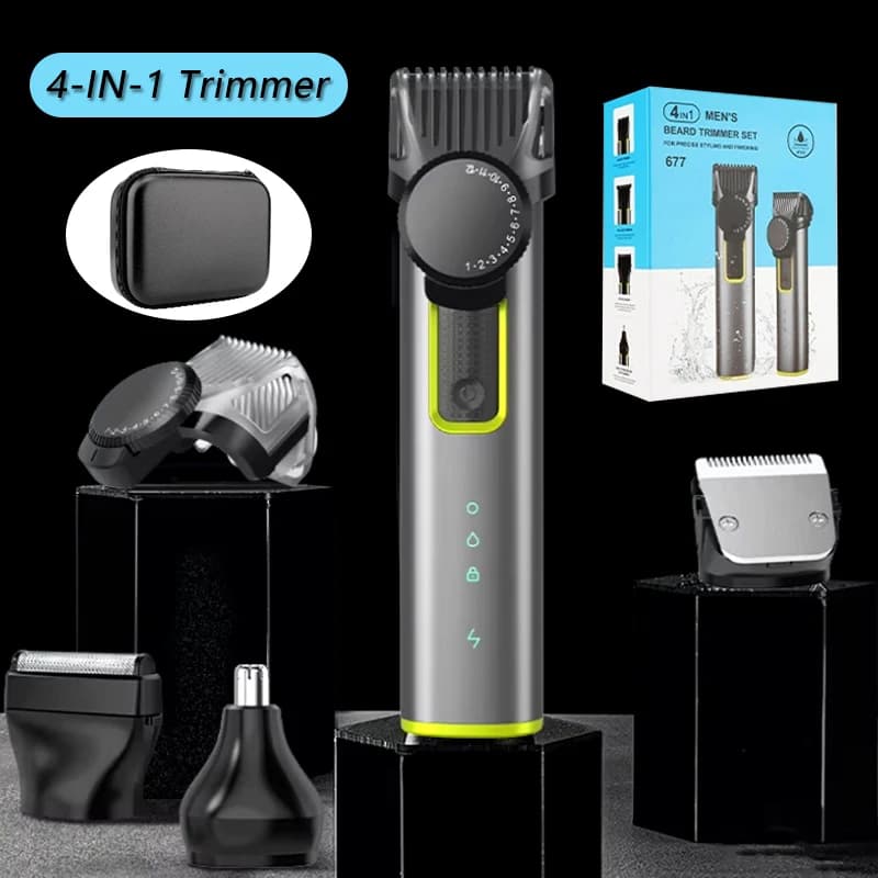 Beard Trimmer for Men Adjustable Hair Clipper Electric Cordless Kit Waterproof Professional Barber Set Mens Mustache Trimmers