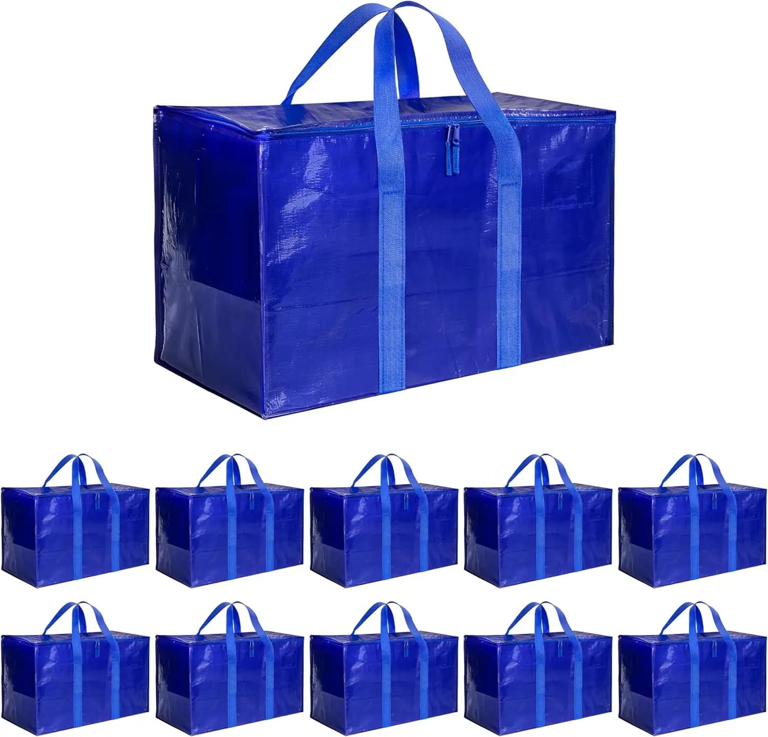 Pack of 10 Bags for Trasloco, Bags for Storage Resistent with Covers, Manici Robusti e Cerniera, Alternative to Boxes for Trasloco, Extra Large, for Clothes
