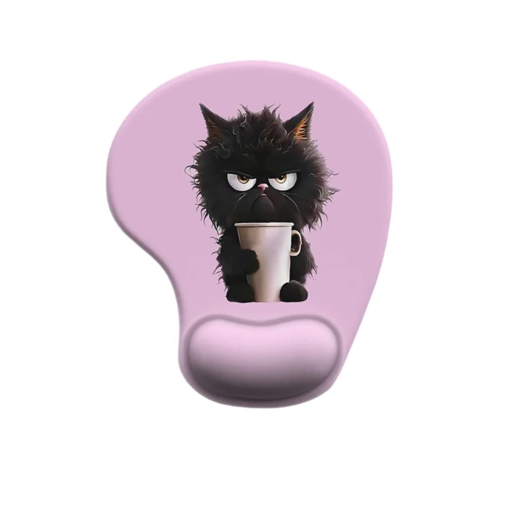 Tappetino per mouse antiscivolo per animali dei cartoni animati, morbido silicone, comodo poggiapolsi, superficie liscia, supporto ergonomico per polso da tavolo