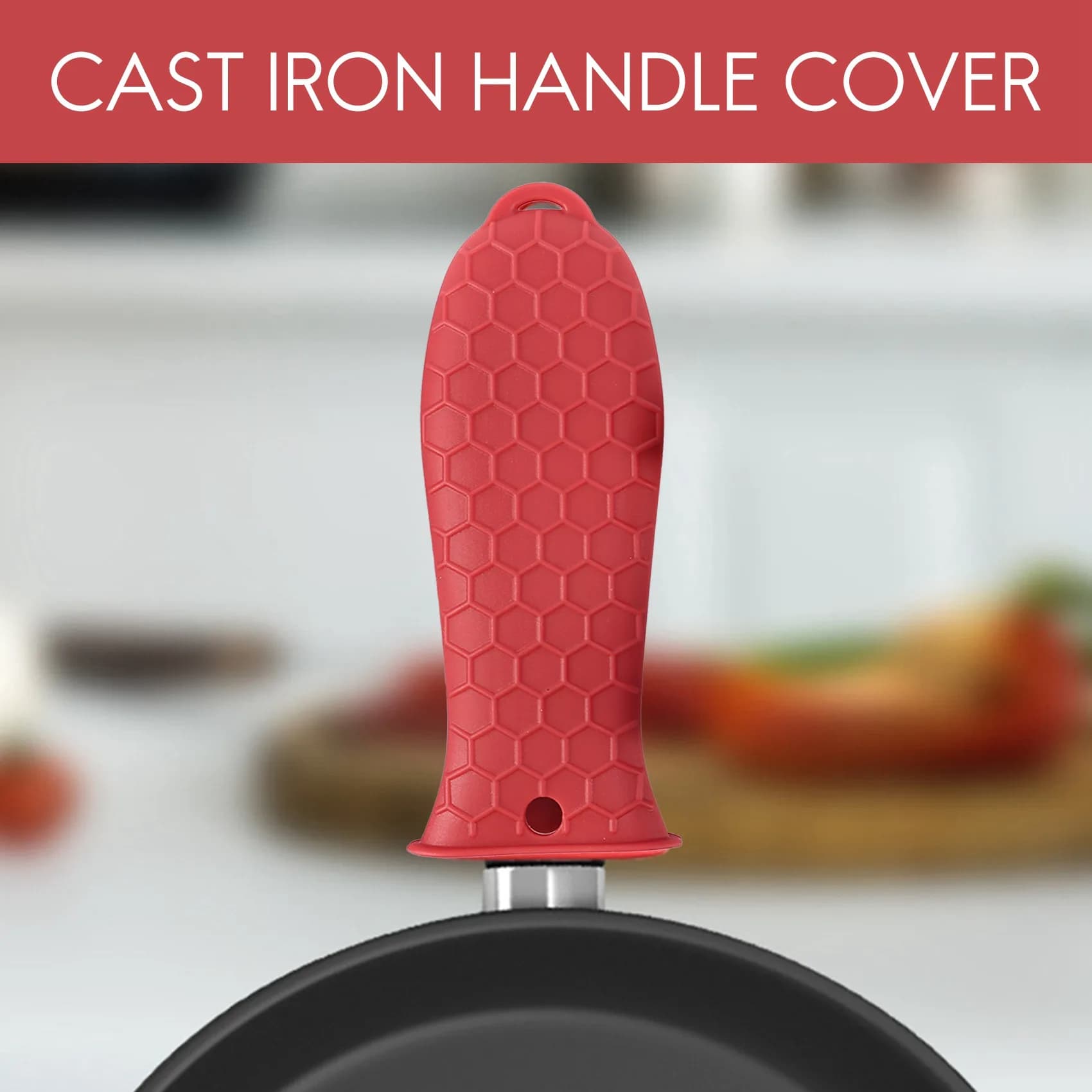 MLGB-Silicone Hot Handle Holders, 6 Pack Cast Iron Handle Cover For Cast Iron Skillets, Metal Frying Pans, Griddles