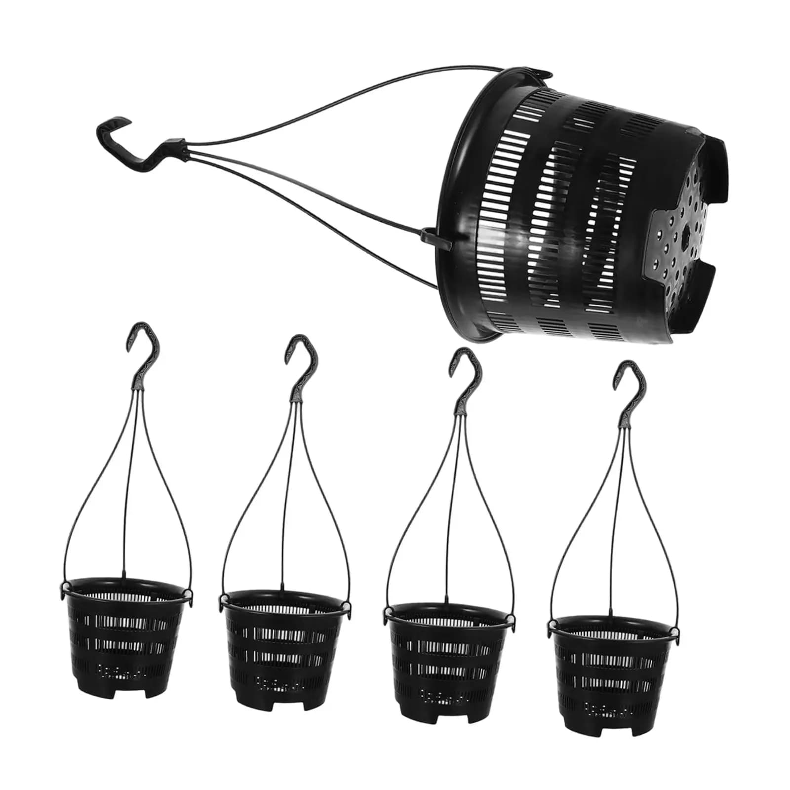 5 Pieces Orchid Hanging Planters Portable Easy to Use Premium Flower Baskets with Hook Hanging Planting Pots for Balcony Garden